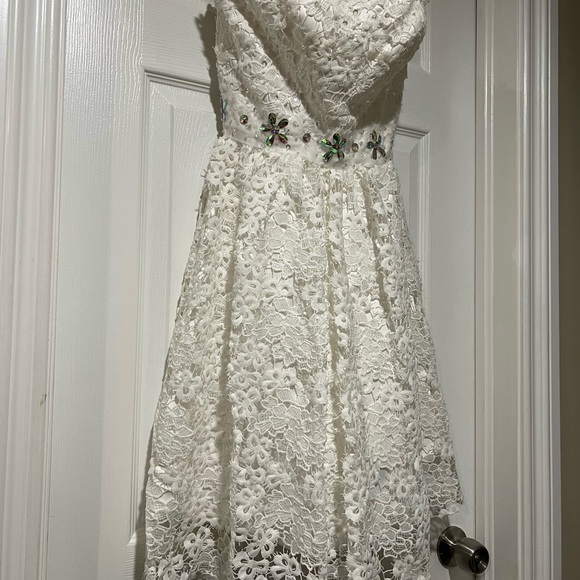 White Lace Prom Dress - Picture 2 of 12